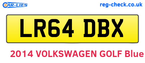 LR64DBX are the vehicle registration plates.