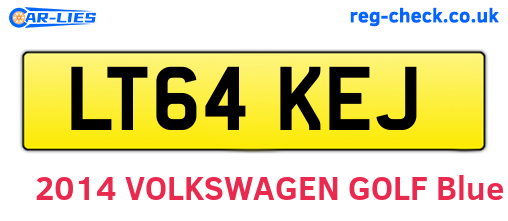 LT64KEJ are the vehicle registration plates.
