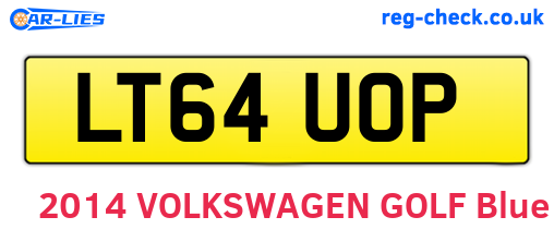 LT64UOP are the vehicle registration plates.