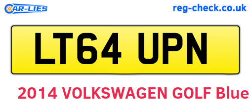 LT64UPN are the vehicle registration plates.