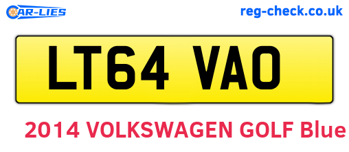 LT64VAO are the vehicle registration plates.