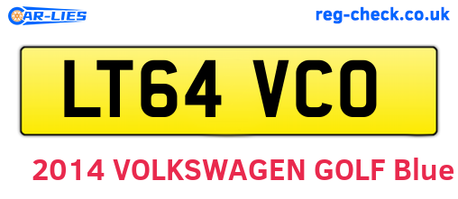 LT64VCO are the vehicle registration plates.