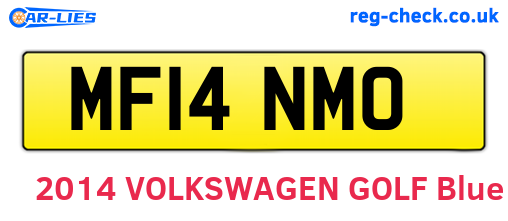 MF14NMO are the vehicle registration plates.