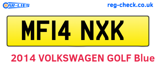 MF14NXK are the vehicle registration plates.
