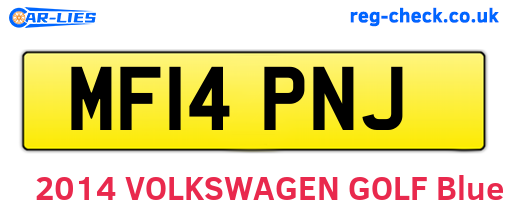 MF14PNJ are the vehicle registration plates.