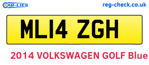 ML14ZGH are the vehicle registration plates.