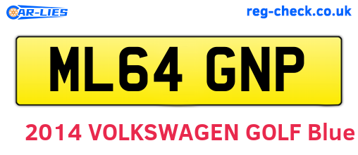 ML64GNP are the vehicle registration plates.