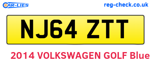 NJ64ZTT are the vehicle registration plates.