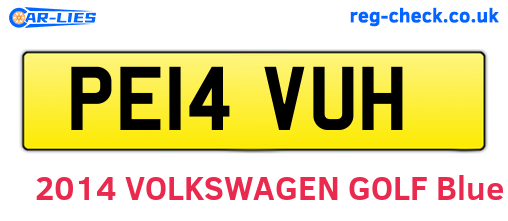 PE14VUH are the vehicle registration plates.