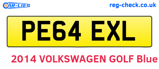 PE64EXL are the vehicle registration plates.