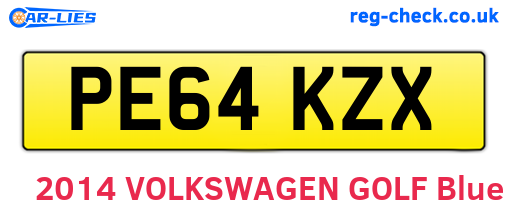PE64KZX are the vehicle registration plates.
