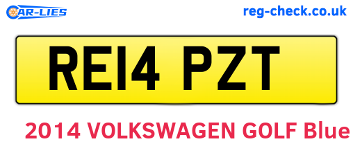 RE14PZT are the vehicle registration plates.