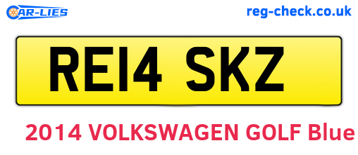 RE14SKZ are the vehicle registration plates.