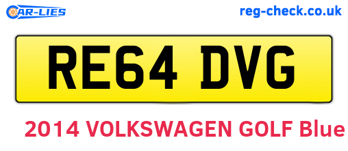 RE64DVG are the vehicle registration plates.