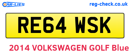 RE64WSK are the vehicle registration plates.