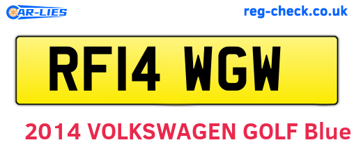 RF14WGW are the vehicle registration plates.