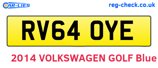 RV64OYE are the vehicle registration plates.