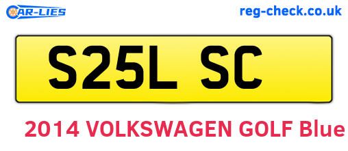 S25LSC are the vehicle registration plates.