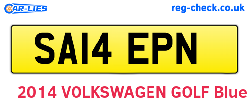 SA14EPN are the vehicle registration plates.