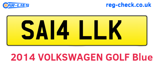 SA14LLK are the vehicle registration plates.