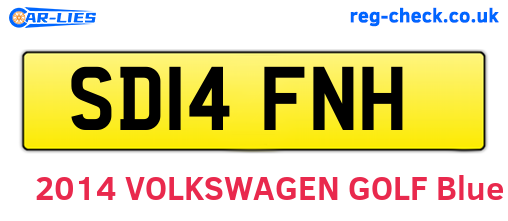 SD14FNH are the vehicle registration plates.