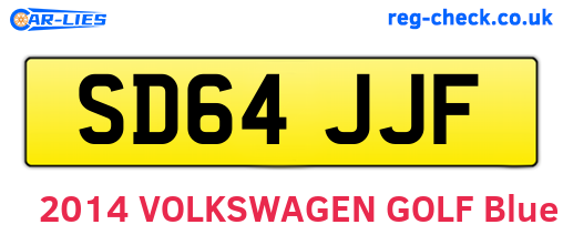 SD64JJF are the vehicle registration plates.