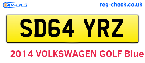 SD64YRZ are the vehicle registration plates.