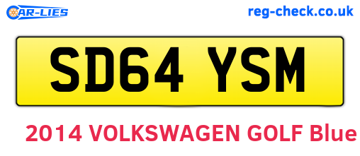 SD64YSM are the vehicle registration plates.