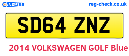SD64ZNZ are the vehicle registration plates.