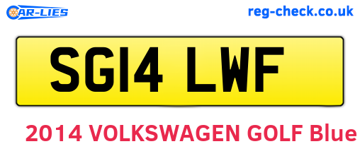 SG14LWF are the vehicle registration plates.