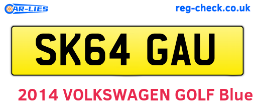 SK64GAU are the vehicle registration plates.