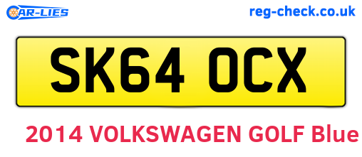 SK64OCX are the vehicle registration plates.
