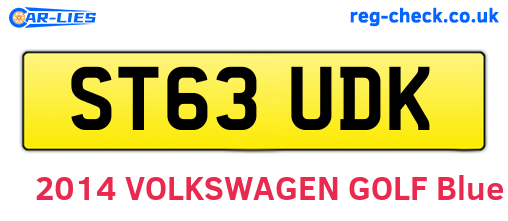 ST63UDK are the vehicle registration plates.
