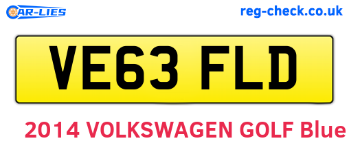 VE63FLD are the vehicle registration plates.