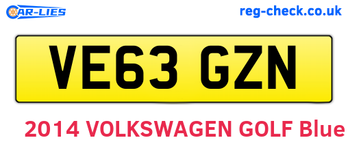 VE63GZN are the vehicle registration plates.