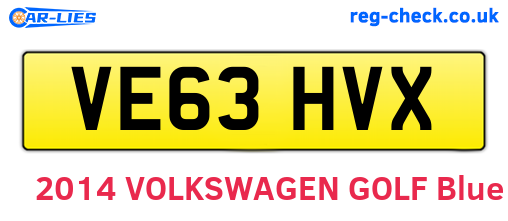 VE63HVX are the vehicle registration plates.