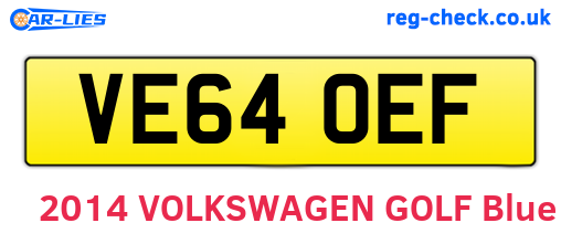 VE64OEF are the vehicle registration plates.