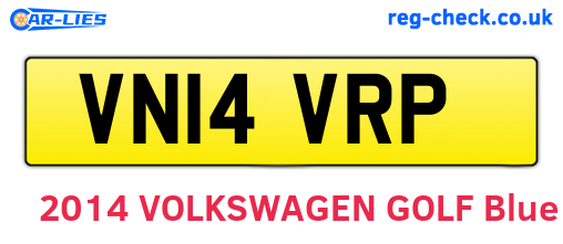 VN14VRP are the vehicle registration plates.