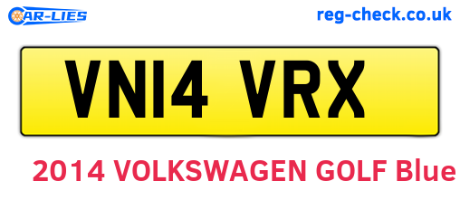 VN14VRX are the vehicle registration plates.