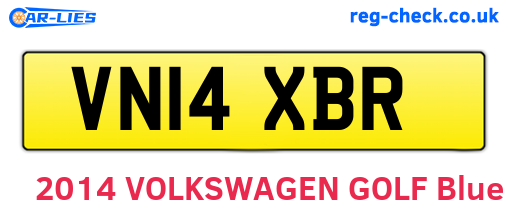 VN14XBR are the vehicle registration plates.