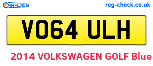 VO64ULH are the vehicle registration plates.