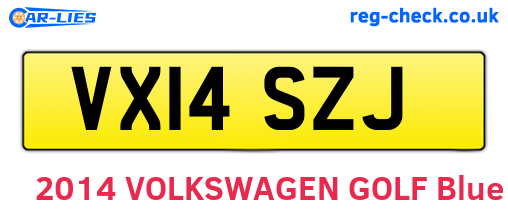 VX14SZJ are the vehicle registration plates.