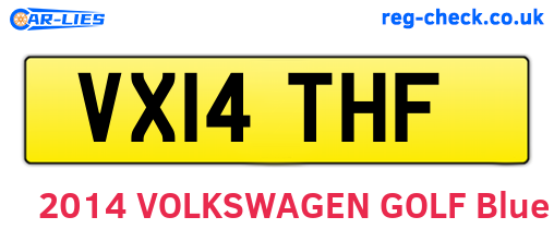 VX14THF are the vehicle registration plates.