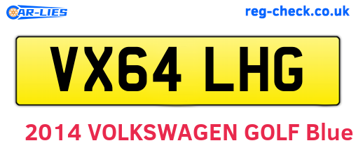 VX64LHG are the vehicle registration plates.