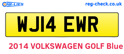 WJ14EWR are the vehicle registration plates.
