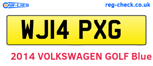 WJ14PXG are the vehicle registration plates.