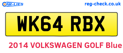 WK64RBX are the vehicle registration plates.