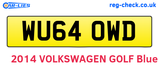 WU64OWD are the vehicle registration plates.