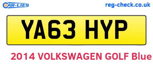 YA63HYP are the vehicle registration plates.
