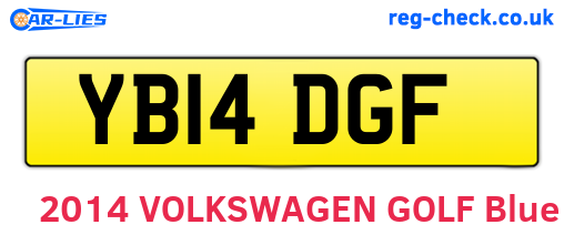 YB14DGF are the vehicle registration plates.